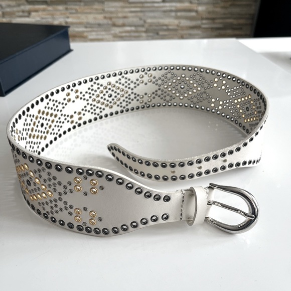 IRO Alior large studded white belt, worned only once - Picture 1 of 8